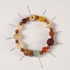 Pulsera Original Ecológica de Raíz de Bodhi de Jade Blanco Pulsera de Cuentas de Círculo Sencillo para Pareja para Hombre y Mujer Duobao Wufu Garra de Gato Wen Play