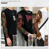 Pegatina de tatuaje temporal Qinglong estilo japonés Hannya Koi Sakura Geisha floral de brazo completo, impermeable y de larga duración, para hombres y mujeres