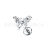 Clavo de Hueso de Oreja de Titanio Jiangtai F136 Mariposa Europea y Americana Venta Caliente Transfronteriza Cuerpo de Aleación de Titanio G23 Joyería para Piercing Clavo de Oreja