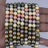 Perlas Redondas Shijia de Color Mixto de Alta Calidad, Cuentas Sueltas para Pulsera, Collar, Accesorios de Joyería, Cuentas Semi-Terminadas al por Mayor