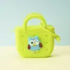 Monedero de silicona con forma de cueva cuadrada para niños, bolso cruzado para caminar, divertido y bonito bolso de silicona para cambio.