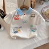 Polo Nuevo de Manga Corta para Niños Verano 2025 Ropa de Dibujos Animados de Moda Ropa de Manga Corta para Bebés Ropa Infantil Cuello Camisero Bloqueo de Color Lote