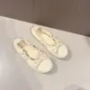 Zapatos para hogareños, nuevo modelo 2026, zapatos retro tipo rollito de huevo con lazo, zapatos planos de ballet de punta redonda poco profundos