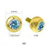 Conjunto Banhado a Ouro em Liga de Titânio F136 com Brincos de Tarraxa com Diamantes para Mulheres Parafuso Interno Cicatrização de Piercing na Orelha Tarraxa de Concha Tarraxa de Lábio Acessórios de Piercing Transfronteiriços