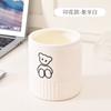 Urso desktop lixeira pode alta aparência casa novo tamanho pequeno push-down mesa com tampa escritório mini bonito
