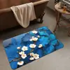Alfombra de Baño Floral 3D de Lujo Ligero con Toque de Alta Gama, Felpudo Decorativo para el Hogar Antideslizante, Alfombrilla Absorbente para Pies de Baño