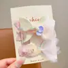 Presilhas de Cabelo Infantis Estilo Princesa com Renda e Design de Rabo de Peixe, Presilhas Doces para Franja de Menininhas, Acessórios de Cabelo para Meninas