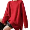 Suéter de punto pullover nuevo estilo para mujer, manga raglán de longitud media, cuello redondo, suave y cómodo, para otoño e invierno, prenda exterior holgada y relajada, transfronterizo