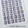 Arte de unhas com cubo de açúcar brilhante sem base, produto acabado, decorações coloridas retangulares de ângulo reto feitas à mão em cristal para unhas de bala de gelo