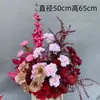 Arreglo Floral de Boda Rojo Estilo Chino Diseño de Banquete de Compromiso Salón de Bodas Escenario Guía de Camino Flor Boda Arreglo de Flores de Seda Flor Artificial