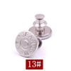 Botões de Jeans, Sem Pregos, Botões Universais, Botões Ajustáveis e Removíveis, Mudança no Tamanho da Cintura, Fivelas para Cintura Pequena, Botões de Metal com Pregos