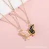 Amazon Transfronterizo Nuevo Caliente Aleación Goteo de Aceite Empalme Magnético Mariposa Collar Buenos Amigos Pareja Novia Colgante