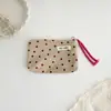 Monedero de lunares estilo coreano Ins, Bolsa pequeña portátil con cordón, Bolsa de almacenamiento multifuncional, Bolso de mano exquisito de alto valor para mujer