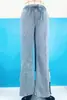 Jeans Anchos Lavados Estilo Vintage 2026 Transfronterizos de Tiro Alto Sueltos Estilo Callejero Adelgazantes Pantalones de Mezclilla para Mujer