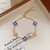 Pulseira Ajustável com Flor de Zircônia em Corte Losangular, Luxo Acessível e Pulseira de Alta Qualidade, Joia de Mão Moderna, Exquisita e Doce