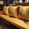 Cojines de Sofá de Secuoya Estilo Chino Nuevos Cuidadosamente Seleccionados con Bordado, Fundas para Cojines de Sofá de Muebles de Madera Maciza, Juego de Cinco Piezas para Cojines de Cama Luohan