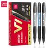 Bolígrafo de gel Deli V1 de presión para examen secado rápido punta ST de 0.5 mm bolígrafo de firma negro papelería al por mayor