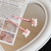 Pajarita Oso Blanco Pin de Una Palabra Chica Dulce Rosa Flequillo Coreano Pin Lateral Divertido Dibujo Animado Niña Estudiante Accesorios para el Cabello