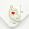 Fabricante de guirlanda de balanço de desenho animado, acessórios de animais de gato, fábrica atacadista, liga de metal, gota de óleo, acessórios de joias DIY