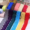 Acessórios de Renda Elástica Colorida para Decoração de Tecido DIY Feito à Mão, Decoração de Bainha de Saia, Materiais Estreitos Pretos e Brancos