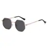 Novos óculos de sol pequenos de estilo retrô, modernos para homens e mulheres, perfeitos para o estilo de rua europeu e americano, apresentando uma armação metálica e um design octogonal, conferindo um visual sofisticado, e adequados para rostos redondos