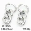Pendientes de Acero Inoxidable 304 Cadena Cubana con Borlas Joyería Chapado en Oro de 18K Clip para Oreja Pendientes Unisex