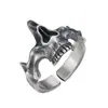Anel Combinado 2 em 1 Caveira Rosto Fantasma Transfronteiriço Anel Único Masculino Tendência Design Criativo Acessórios de Nicho