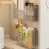 Estante de Almacenamiento para Film Transparente Canasta de Almacenamiento para Colgar en el Lado del Refrigerador Caja Organizadora de Condimentos para Huecos de Cocina sin Agujeros