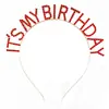 Festa de Aniversário Transfronteiriça Faixa de Cabeça com Strass É Meu Aniversário Faixa de Cabeça com Letra Nova para Meninas Acessórios Yiwu