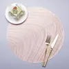 Estilo Escandinavo Pvc Recortado Estampagem a Quente Jogo Americano Mesa de Jantar Tapete de Mesa Impermeável Tapete de Mesa Redondo Jogo Americano Ocidental Tapete Decorativo para Casa Transfronteiriço