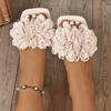 Chinelos de Tamanho Grande Transfronteiriços para Mulheres 2025 Verão Novo Moda Feminina Flor Uma Linha Casual Rasteirinhas Sandálias de Praia