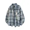 Camisa de Manga Larga a Cuadros para Hombre, Transfronteriza Primavera 2026 Nueva Estilo Hong Kong Holgada Talla Grande Camisa de Manga Larga para Hombre Top