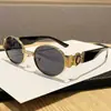 2026 Nuevas Gafas de Sol Metálicas con Montura Pequeña Ovalada para Belleza de Cabeza Unisex Tendencia Genial Estilo Europeo y Americano Gafas de Sol de Celebridad de Internet