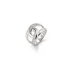 Anillos de Moda Ins Europeos y Americanos para Mujer, Corbatas de Alta Gama, Nudos de Cuerda, Diamantes Completos, Anillos de Joyería de Alta Gama, Venta al por Mayor de Fabricantes