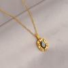 Collar de acero de titanio en tono dorado para mujer, no se decolora, lujo ligero, nicho, joyería de cadena para la clavícula, de alta gama, versátil, a la moda y para el temperamento
