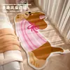 Alfombra de Cama Linda de Dibujos Animados, Alfombra Larga de Cachemira Sintética, Esterilla Refrigerante para Pies, Alfombrilla para Ventana Saliente de Balcón, Manta para Sofá de Sala de Estar