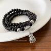 Nueva pulsera multicapa con diseño de bolsa de la fortuna retro china para mujer, pulsera de pareja de estilo antiguo sencilla y combinable, pulsera de estilo étnico