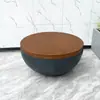 Mesa de Centro Redonda de Fibra de Vidrio Mesa Auxiliar para Apartamentos Pequeños, Simple y Lujosa, Mesa de Ocio para Balcón Exterior, Impermeable