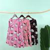 Pijama de Manga Comprida com Estampa de Gato em Desenho Animado Transfronteiriço Espesso Feminino de Lã de Coral Outono e Inverno Casa Casual Top de Flanela Roupa Externa