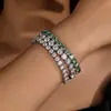 Venta Caliente Transfronteriza de Amazon Pulsera de Tenis Moissanita Color D Plata de Ley 925 Estilo Hip-Hop Joyería Venta Directa de Fábrica