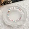 "Pátio da Flor de Pera" Estilo Chinês Novo Gelatina de Lichia Pedra Olho de Gato Pulseira Temperamento Suave Retrô Joia de Mão com Contas Brancas