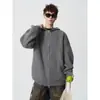 Cardigan de Tricô com Zíper Duplo Tendência Outono Inverno 2026 Masculino Estilo Americano Inverno Suéter Esportivo Jovem Jaqueta Estilo Preguiçoso