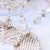 Pingente de cristal transparente quadrado cabeça de prata cabeça de prata agulha nove palavras decoração de roupas acessórios de joias material diy feito à mão
