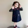 Dulce Chaleco de Punto Morado con Mangas Largas de Malla y Falda Abullonada para Niñas, Conjunto de Vestido con Lentejuelas para Niños Medianos y Grandes, Otoño