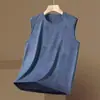 Camiseta sin mangas de seda de hielo transfronteriza para verano, deportes, fitness, camiseta base, hombro ancho, delgada, sin mangas, camiseta de hombre moderna de secado rápido