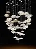 Lustre de Lobby de Hotel, Salão de Beleza, Joalheria, Luz para Restaurante, Luz para Sala de Restaurante, Luz para Sala Privada de Restaurante, Luminária Pendente de Folha de Lótus