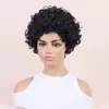 Perucas Curtas Cacheadas da Moda, Perucas Estilo Europeu e Americano, Perucas Fofas e Realistas de Fibra Sintética, Estoque Disponível do Fabricante