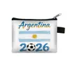 Nuevo Monedero Pequeño Periférico Temático de la Copa Mundial de Fútbol 2026, Bolsa para Monedas Portátil con Cremallera, Mini Bolsita Exquisita
