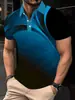 Camisa polo de verano 3D con botones, estilo cruzado europeo y americano para hombre, disponible en Amazon, polo deportivo para hombre