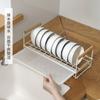 Almacenamiento de Cocina Escurridor de Platos Estante de Almacenamiento Perforación Libre Escurridor de Platos Estante para Vajilla de Mesa para Encimera Doméstica